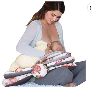 Infantino Elevate Adjustable Nursing & Breastfeeding Pillow (Gray/Floral) NWOT